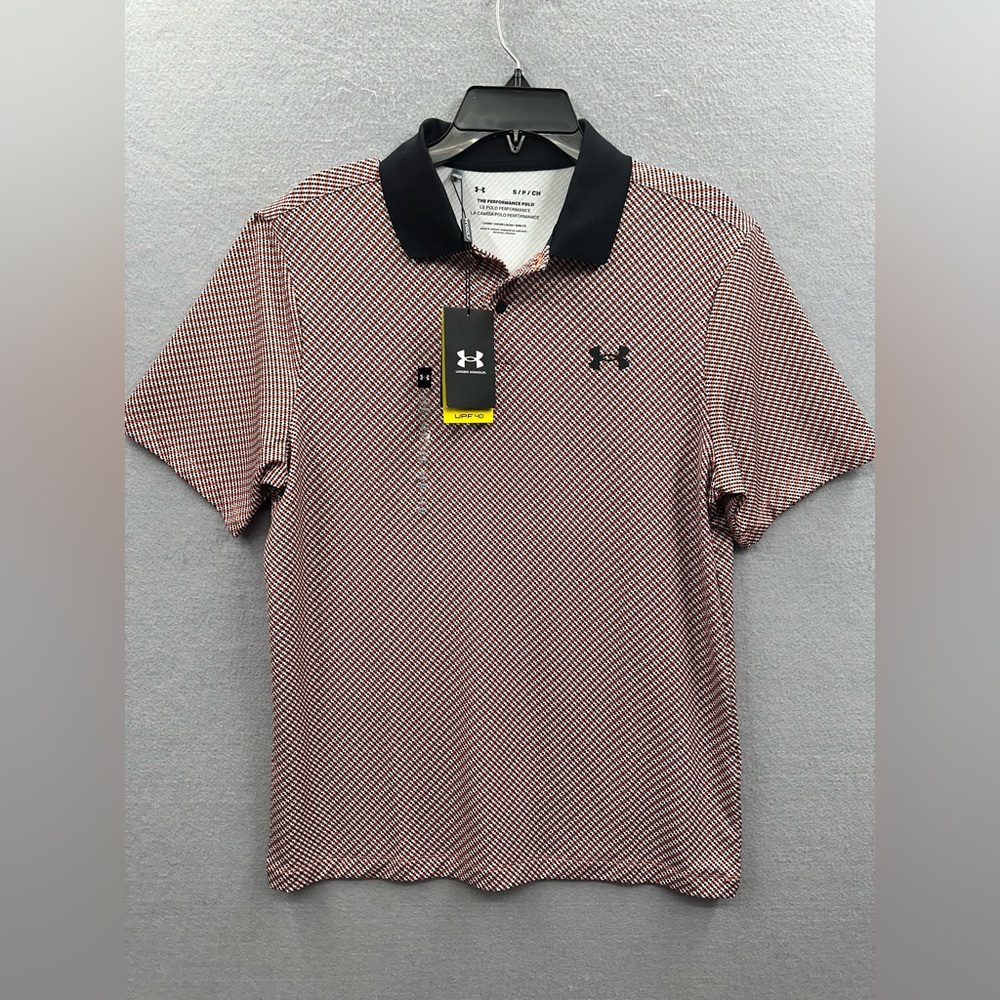 NWT Under Armour Polo Shirt Mens S Performance 3.0 Printed Golf UPF 40